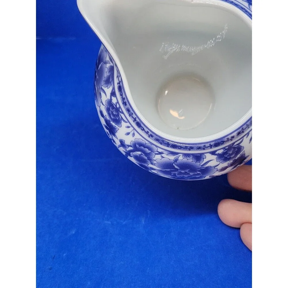 Baum Brothers Formalities Blue Rose Coffee Pot  Sugar & Creamer Set
